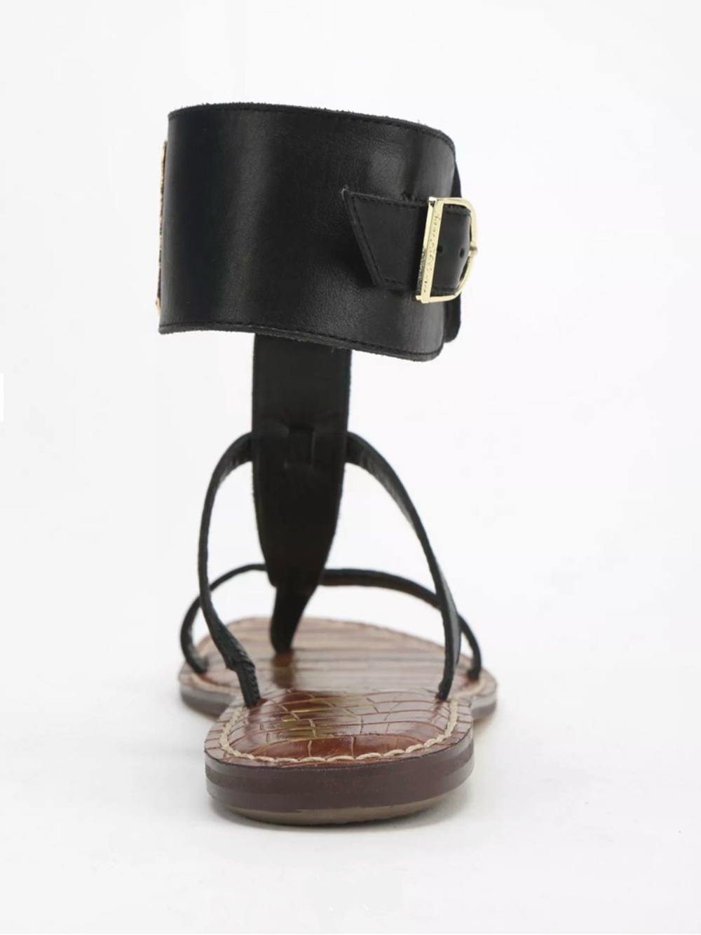 Sam Edelman Black and Gold Leather Gladiator Sandals - Picture 4 of 16